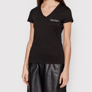 Armani Exchange Black Fitted V-Neck Short Sleeve Tee XL Womens
